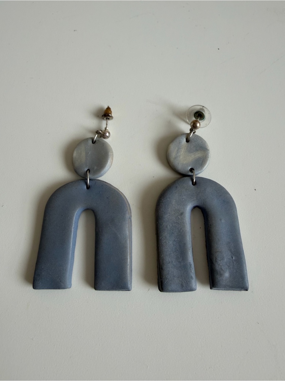 Statement Blue Arch Dangle Earrings